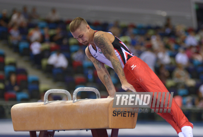 Kişi idman gimnastikası üzrə 22-ci Bakı Çempionatı və Birinciliyi. Bakı, Azərbaycan, 02 oktyabr 2015